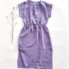 Sofortkauf: Damen Leinenkleid mit Wickeloptik in Lavendel, Gr. M (38/40)