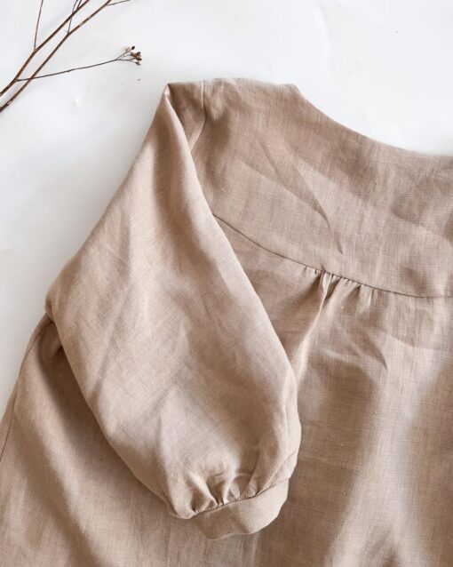 Sofortkauf: Leinenbluse für Damen in Sand, Gr. M (38/40) – Bild 4