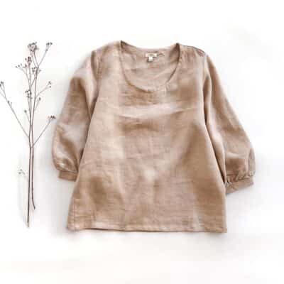 Sofortkauf: Leinenbluse für Damen in Sand, Gr. M (38/40)