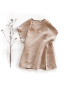Sofortkauf: Leinen Shirt für Damen in Sand, Gr. S (38/40)
