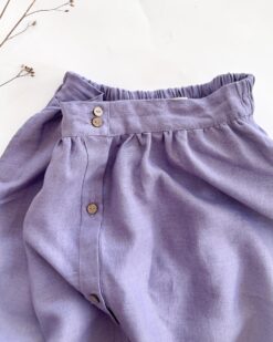 Alternative view of Sofortkauf: Damen Leinenrock mit Knopfleiste und Taschen in Lavendel, Gr. S (34/36)