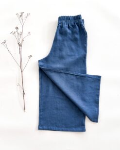 Alternative view of Sofortkauf: Damen Culotte aus Leinen in Jeansblau, Gr. M (34/36)