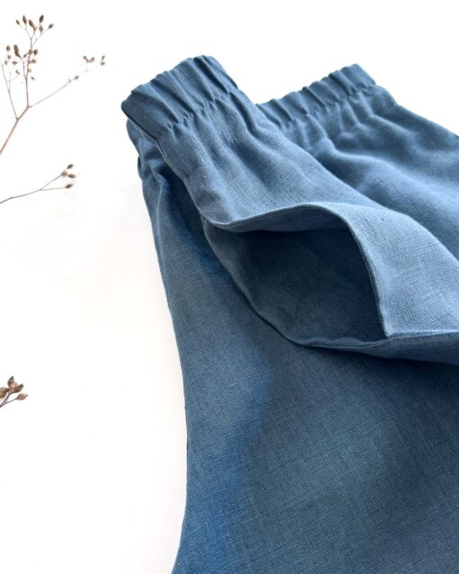 Sofortkauf: Damen Culotte aus Leinen in Jeansblau, Gr. M (34/36) – Bild 4
