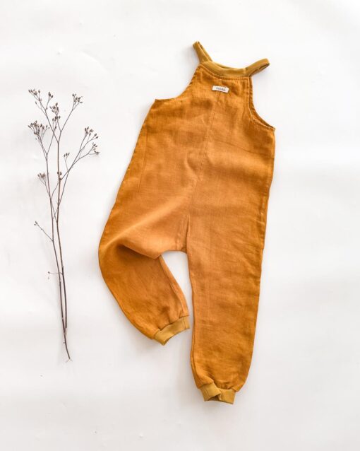 Sofortkauf: Leinen Jumper in Senf, Gr. 92/98