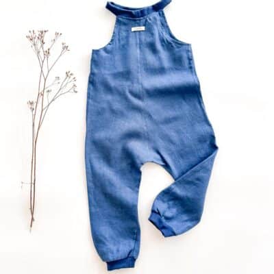 Sofortkauf: Leinen Jumper in Jeansblau, Gr. 92/98