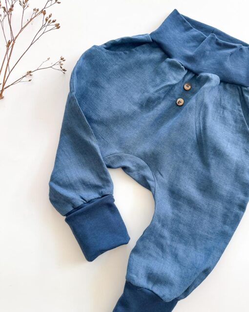 Sofortkauf: Leinen Knickerbocker in Jeansblau, Gr. 98/104 – Bild 2