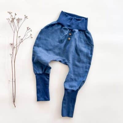 Sofortkauf: Leinen Knickerbocker in Jeansblau, Gr. 98/104