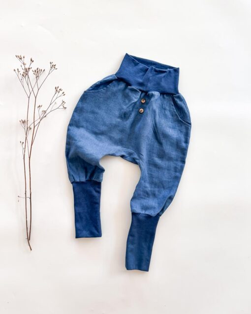 Sofortkauf: Leinen Knickerbocker in Jeansblau, Gr. 98/104