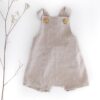 Sofortkauf: kurze Leinen Latzhose/ Salopette  Sand, Gr. 50/56