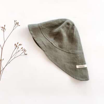 Sofortkauf: Leinen Sonnenhut in Olive, Gr. 44-46