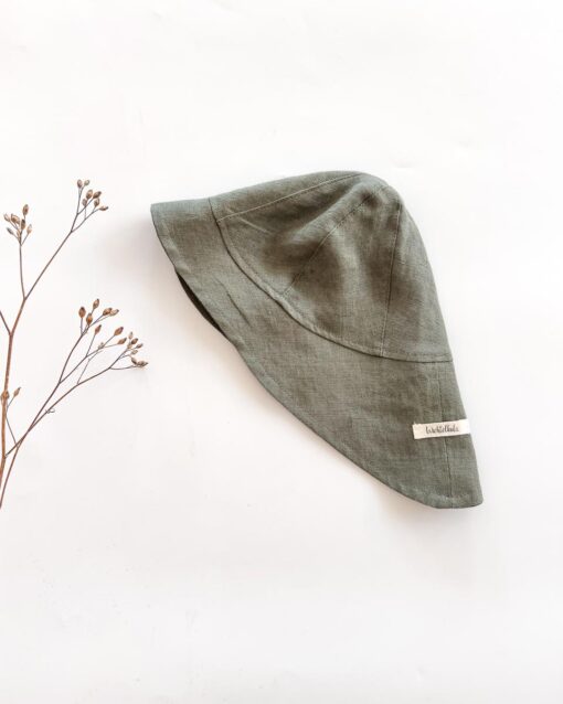 Sofortkauf: Leinen Sonnenhut in Olive, Gr. 44-46