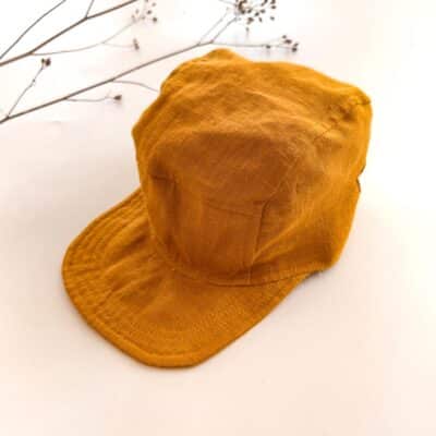 Sofortkauf: Kinder Cap aus Leinen in Senf, Gr. 50-52