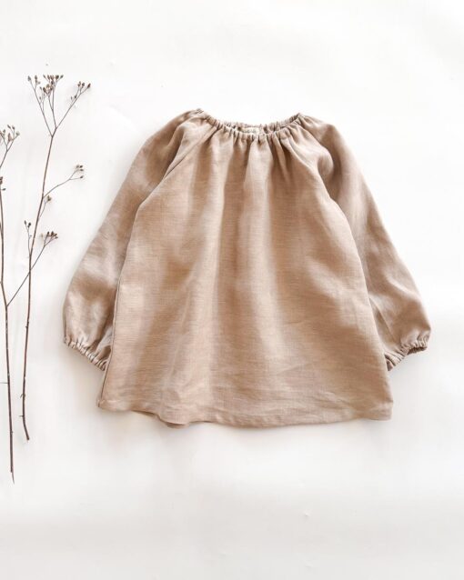 Sofortkauf: Leinenbluse langarm in Sand, Gr. 110/116