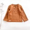 Sofortkauf: langarm Leinenshirt mit Knopfleiste in Zimt, Gr. 110/116