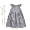 Sofortkauf: Leinenkleid mit Flügelärmeln in Blau Gestreift, Gr. 122/128