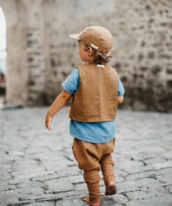 Kinder Baby Sommer Outfit aus Leinen für Einschulung, Hochzeit, Taufe
