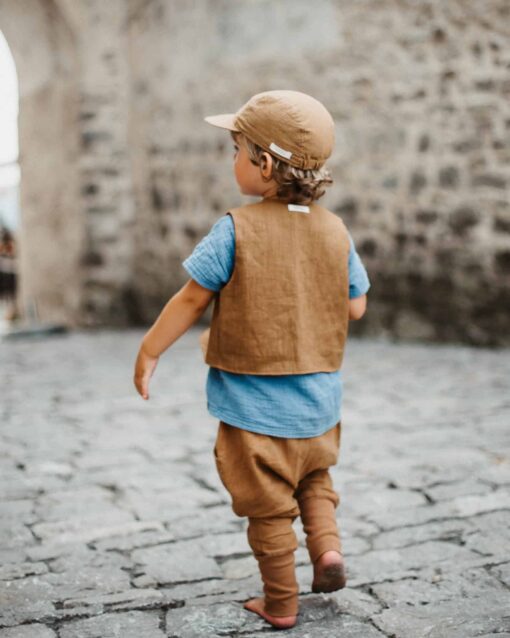 Kinder Baby Sommer Outfit aus Leinen für Einschulung, Hochzeit, Taufe