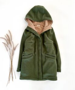 Damen Walkjacke Mantel Wollwalk Frauen Kurzmantel Reissverschluss Taschen