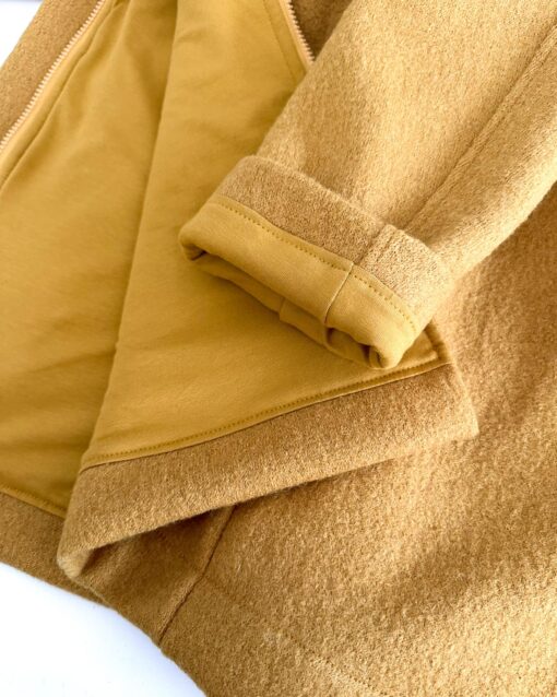 Mama Mantel aus Wollwalk - handgemachte Walkjacke Frauen Kurzmantel Reissverschluss Taschen