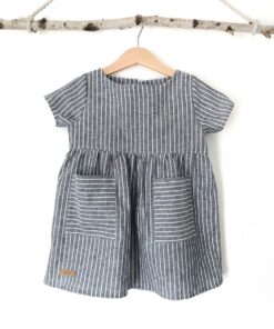 Leinenkleid Kinder gestreift streifen linendress