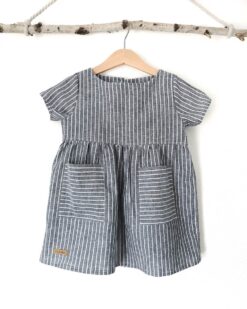 Leinenkleid Kinder gestreift streifen linendress