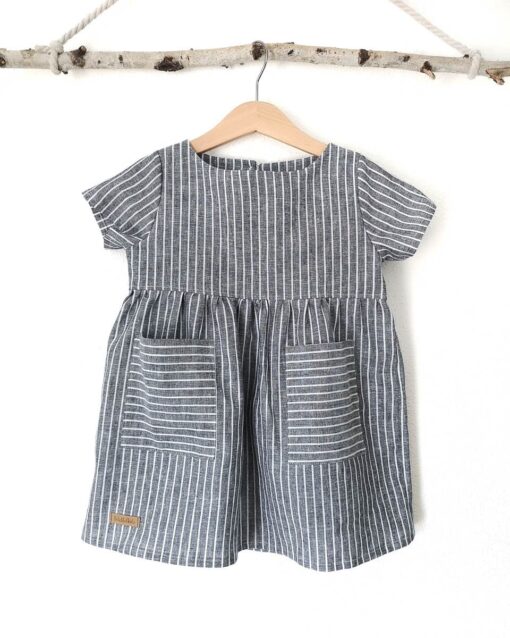 Leinenkleid Kinder gestreift streifen linendress