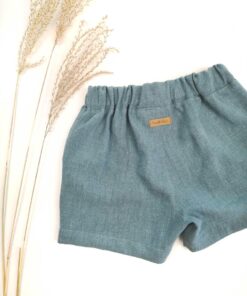 bequeme Leinenshorts für mädchen und Jungen in Altmint