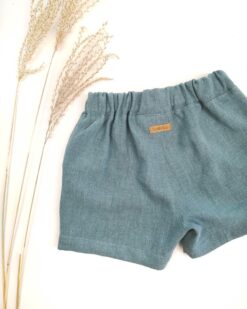 bequeme Leinenshorts für mädchen und Jungen in Altmint