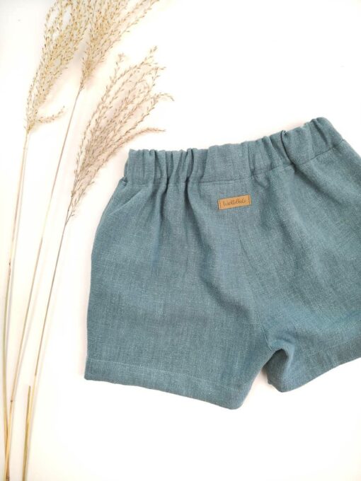 bequeme Leinenshorts für mädchen und Jungen in Altmint