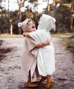 badeponcho für Kinder hase und bär aus Baumwollfrottee