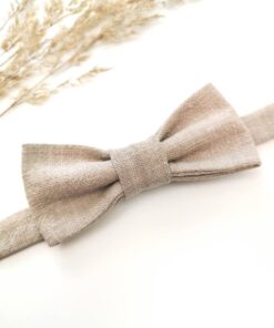 Fliege Kinderfliege aus Leinen für Hochzeit, Taufe, Geburtstag oder Feste