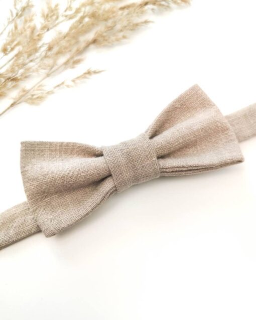 Fliege Kinderfliege aus Leinen für Hochzeit, Taufe, Geburtstag oder Feste