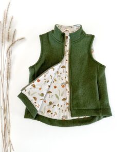 Walkweste Kind mit Reißverschluss und Taschen - Kinder Gilet aus Schurwolle
