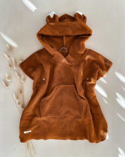 Kinder Fuchsponcho kapuzenponcho mit fuchsohren aus weichem Baumwollfrottee