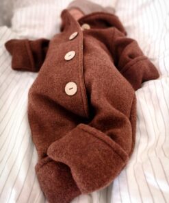 gefütterter Walkoverall für Babys mit Umschlagärmeln aus Schurwolle
