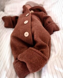 gefütterter Walkoverall für Babys mit Umschlagärmeln aus Schurwolle