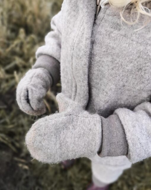 gefütterte wollwalk handschuhe für kinder -däumlinge aus schurwolle