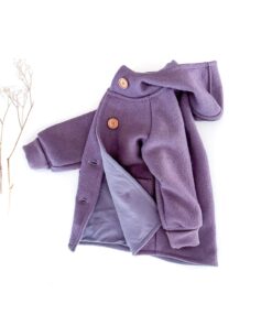 bio Kinder Walkjacke mit knöpfen aus 100% weicher Schurwolle - hochwertige Qualität made in Germany