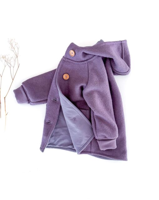bio Kinder Walkjacke mit knöpfen aus 100% weicher Schurwolle - hochwertige Qualität made in Germany