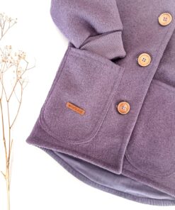 bio Kinder Walkjacke mit knöpfen aus 100% weicher Schurwolle - hochwertige Verarbeitung made in Germany