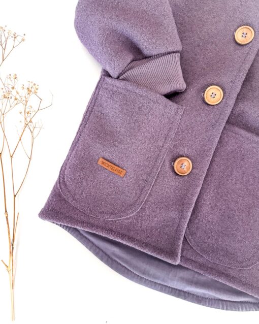 bio Kinder Walkjacke mit knöpfen aus 100% weicher Schurwolle - hochwertige Verarbeitung made in Germany