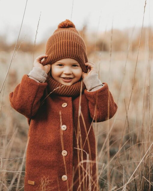 Wollwalkjacke Walkmantel für Kinder mit Holzknöpfen