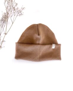 Sofortkauf: Merinowoll-Beanie für Kinder und Babys in Camel