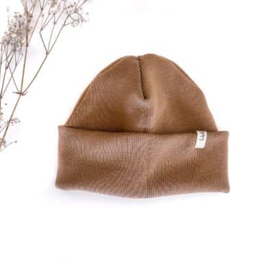 Sofortkauf: Merinowoll-Beanie für Kinder und Babys in Camel