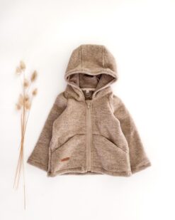 Kinder Fleecejacke mit Reißverschluss aus 100% Bio Merino-Wollfleece