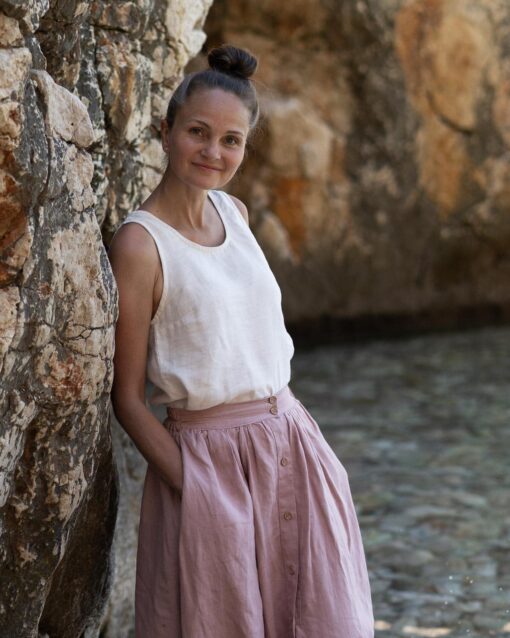 ärmelloses Leinen Top für Damen – Bild 3