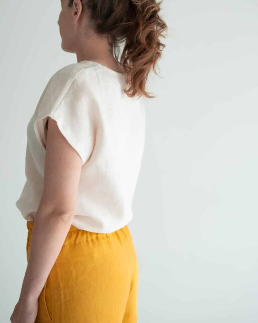 Damen Leinenhose mit weitem Bein – Bild 3