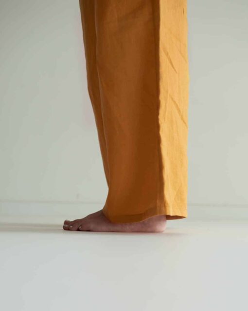 Damen Leinenhose mit weitem Bein – Bild 4