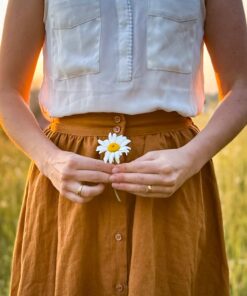 Leinenkleidung Capsule wardrobe für Frauen - Damenrock zum knöpfen aus Leinen