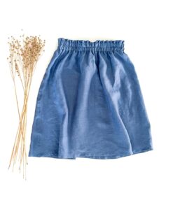 Paperbag Leinenrock für Damen und Frauen aus gewaschenem Leinen - Sommerrock für Damen